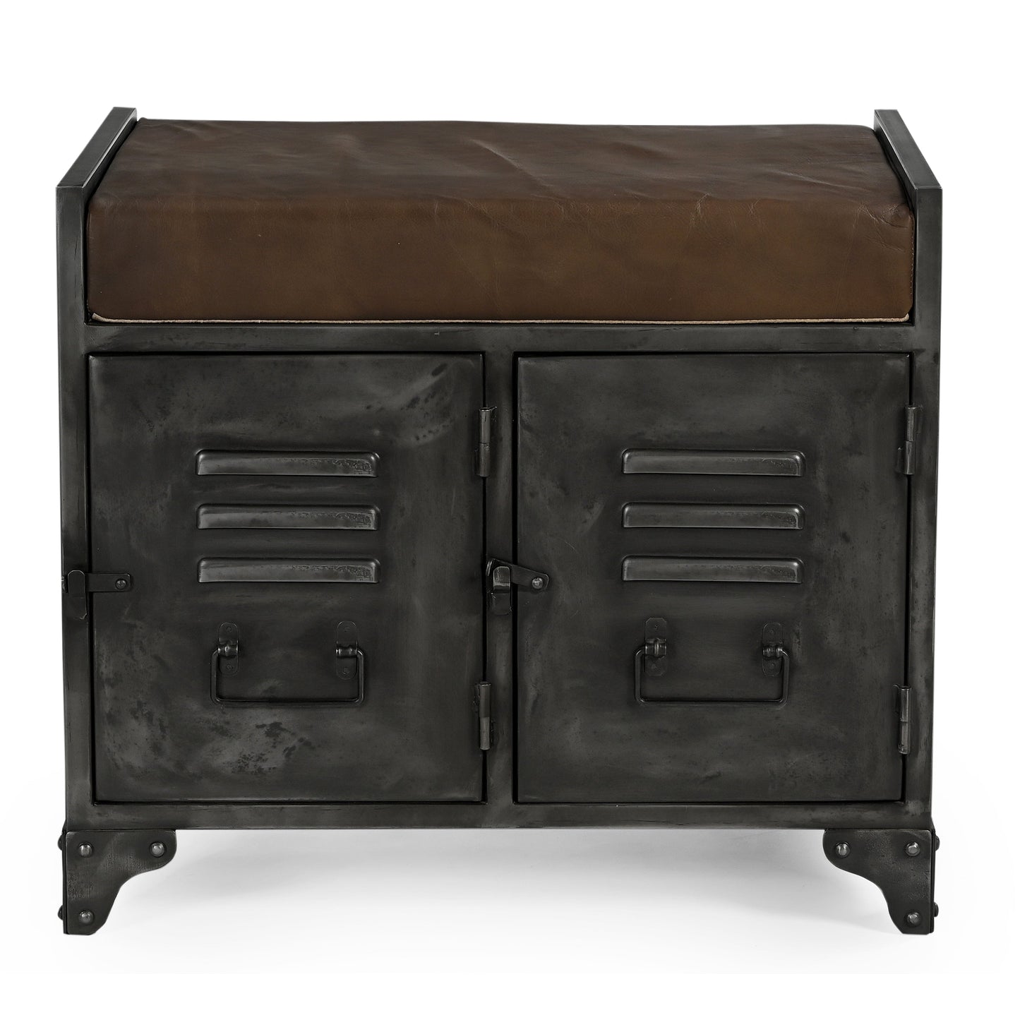 Small Handmade Locker Bench with Genuine Leather Stylish 