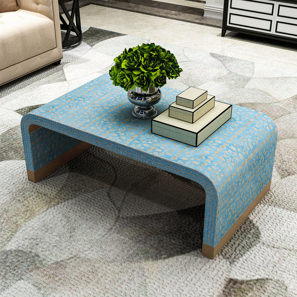  Mother Of Pearl Mediterranean Breeze Low Profile Coffee Table