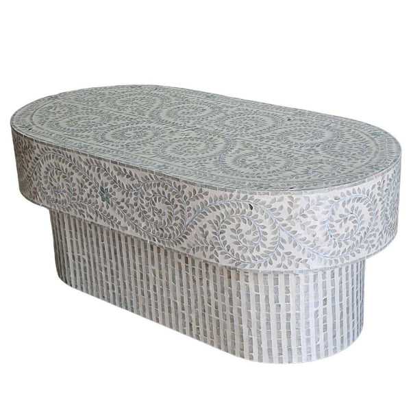  Mother Of Pearl Serenity Oval Pearl Coffee Table