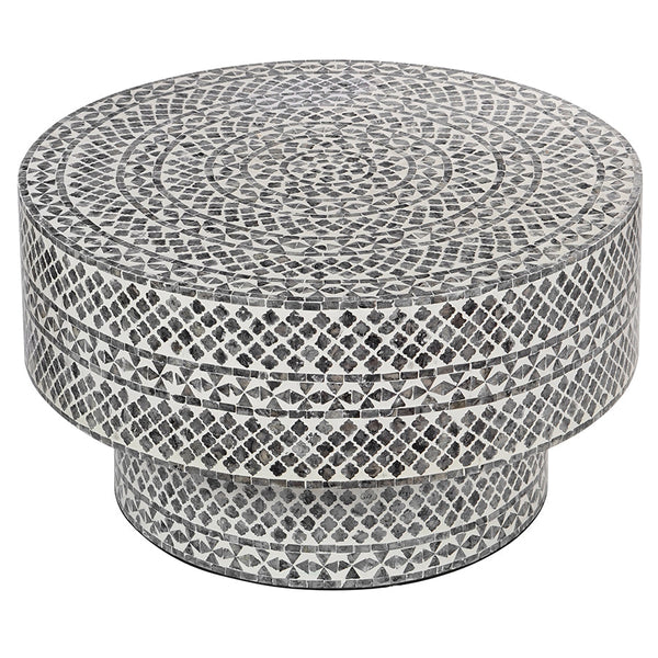  Diamond Mother Of Pearl Coffee Table Black