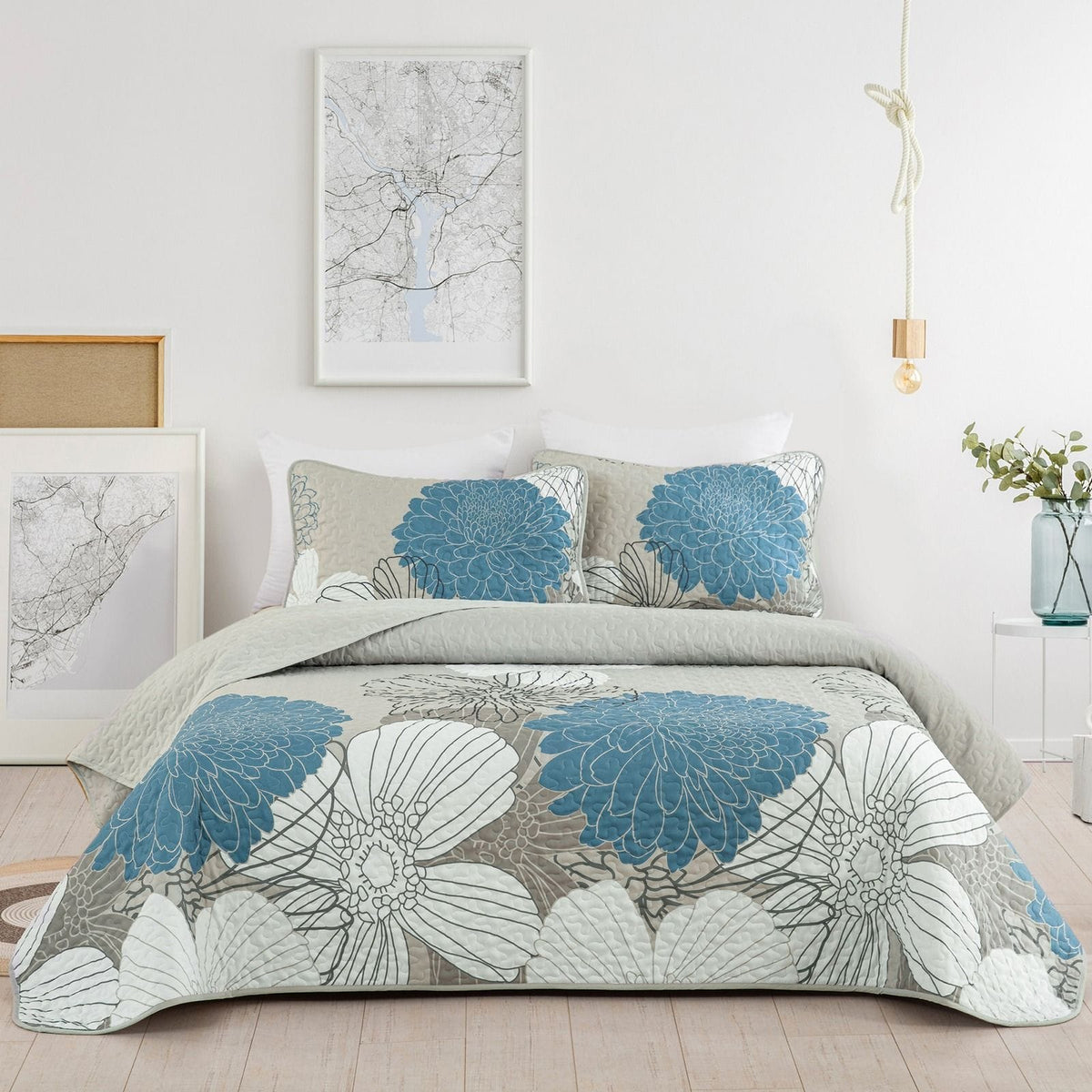 Boho Black Bedspread Set 230x250cm