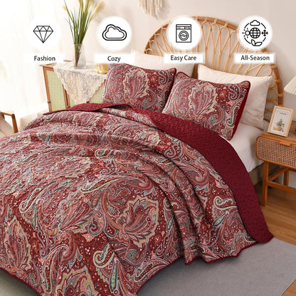 Red Quilt Cover Set 230x250cm