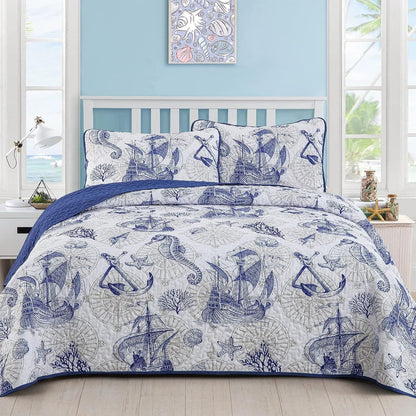 Reversible Quilt Set Polyester 48x74cm