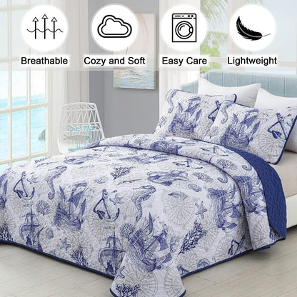 Reversible Quilt Set Polyester 48x74cm