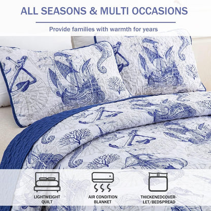 Reversible Quilt Set Polyester 48x74cm