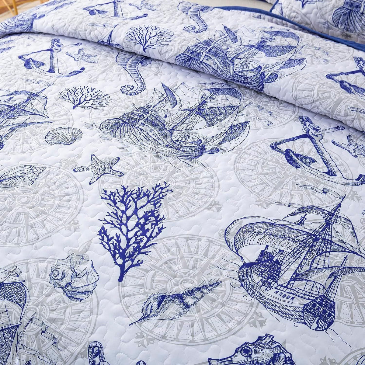 Reversible Quilt Set Polyester 48x74cm