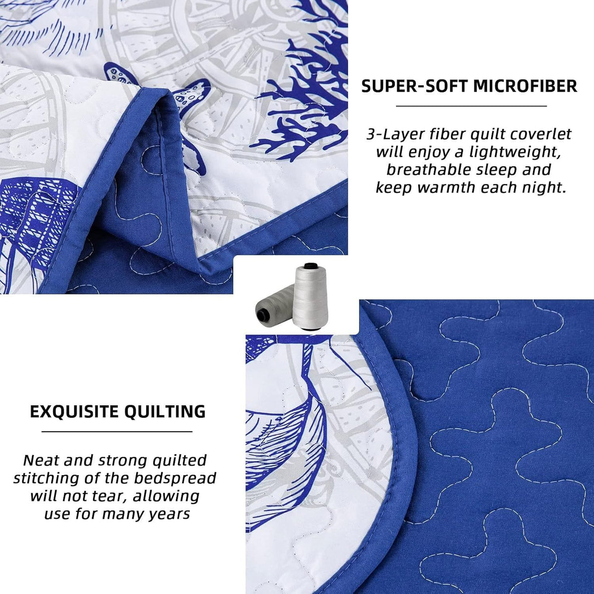 Reversible Quilt Set Polyester 48x74cm