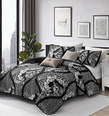 Boho Bedspread Set Black 230x250cm