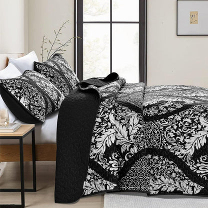 Boho Bedspread Set Black 230x250cm