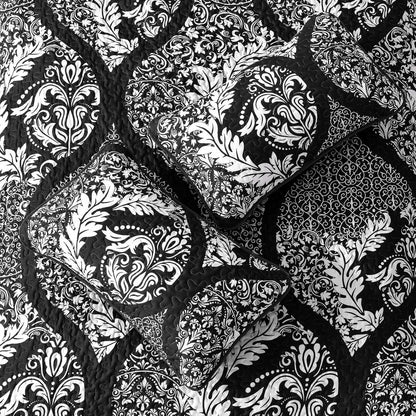 Boho Bedspread Set Black 230x250cm