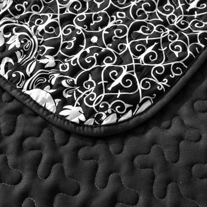 Boho Bedspread Set Black 230x250cm