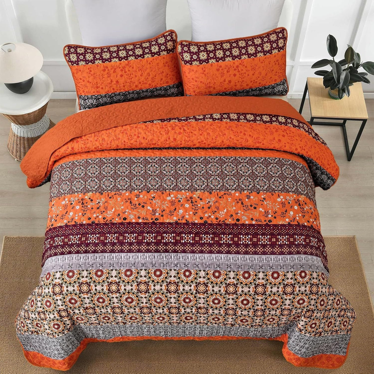 Boho Quilt Set Reversible 48x74cm
