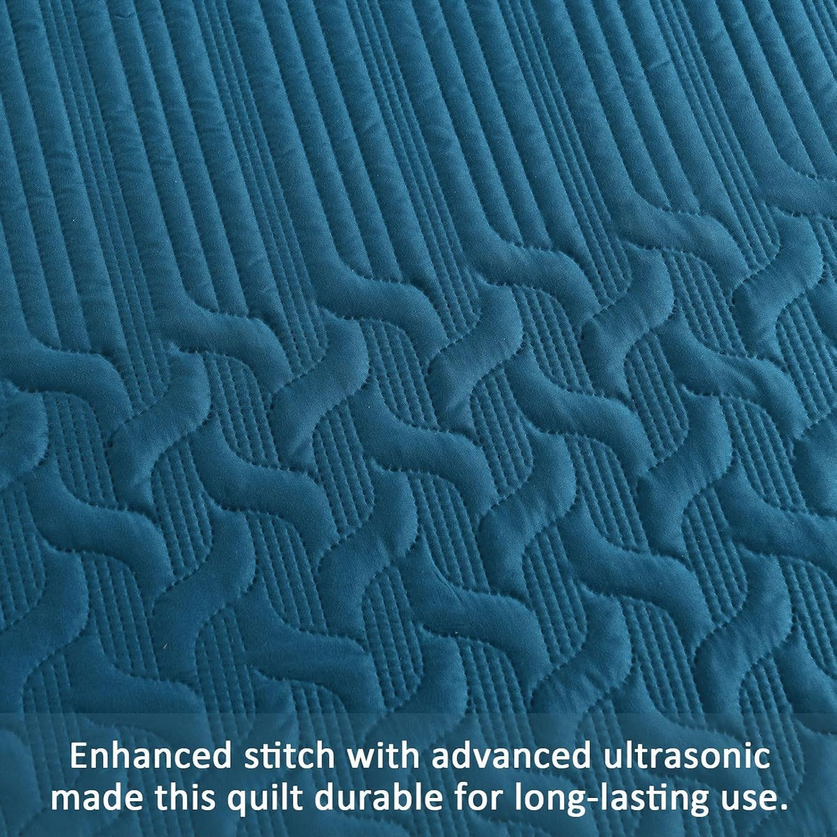 Blue Wave Bedspread Set Soft 230x250cm