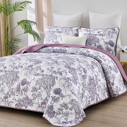 Purple Bedspread Set Soft 230x250cm