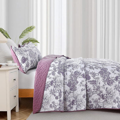 Purple Bedspread Set Soft 230x250cm