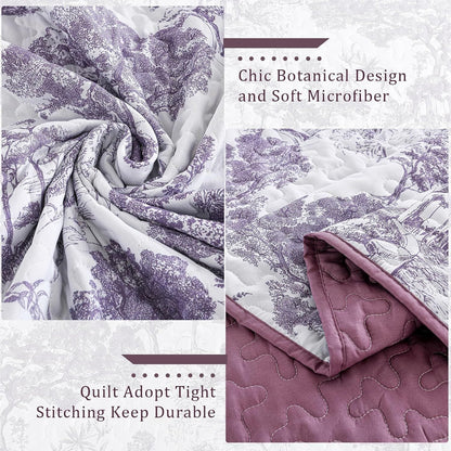 Purple Bedspread Set Soft 230x250cm