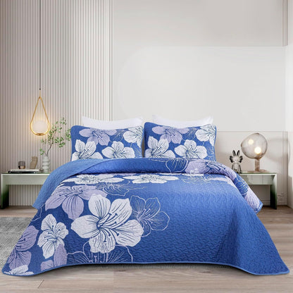 Boho Quilt Cover Set Blue 230x250cm