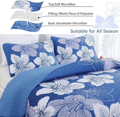 Boho Quilt Cover Set Blue 230x250cm