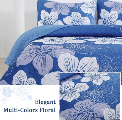 Boho Quilt Cover Set Blue 230x250cm