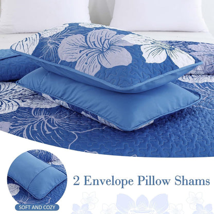Boho Quilt Cover Set Blue 230x250cm