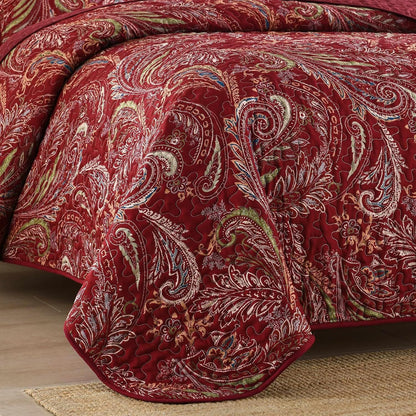 Red Quilt Set Coverlet 230x250cm