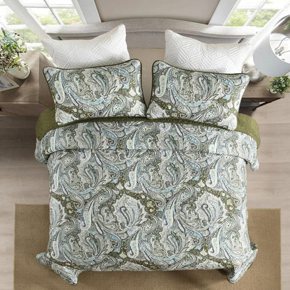 Green Quilt Set Boho 230x250cm