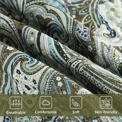 Green Quilt Set Boho 230x250cm