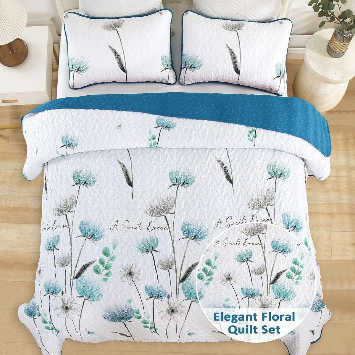 Teal Quilt Cover Set 230x250cm