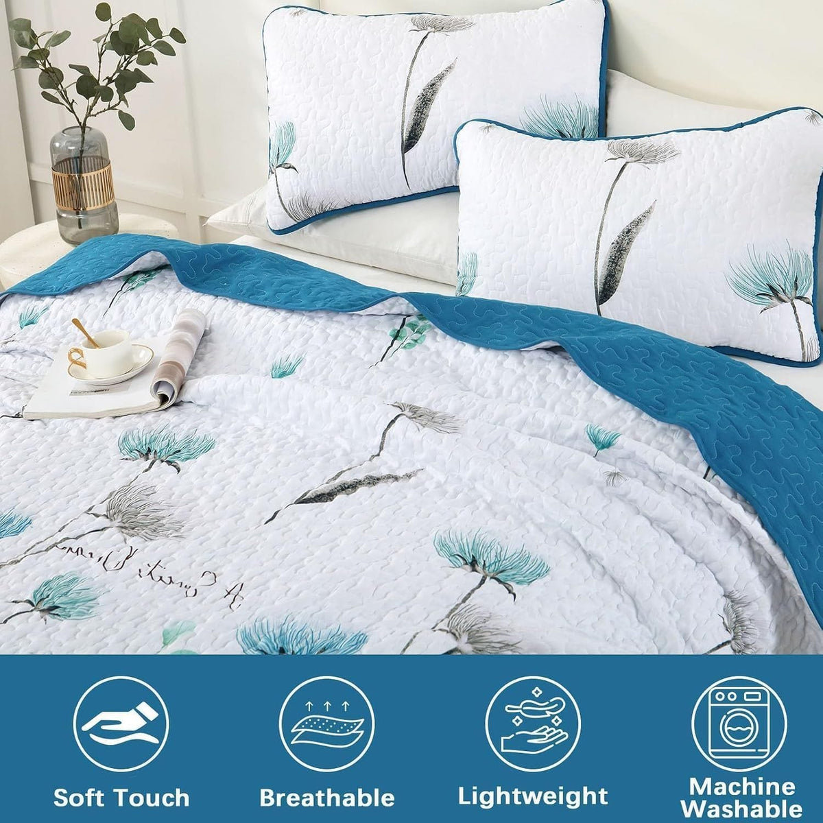 Teal Quilt Cover Set 230x250cm