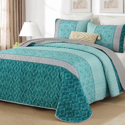 Boho Quilt Set Teal 230x250cm