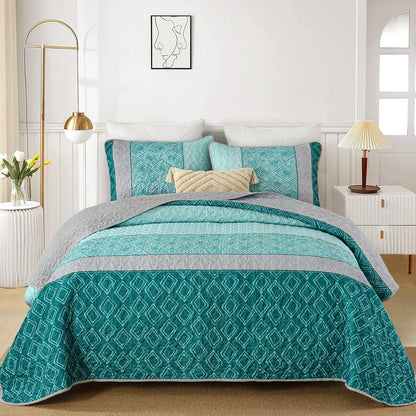 Boho Quilt Set Teal 230x250cm