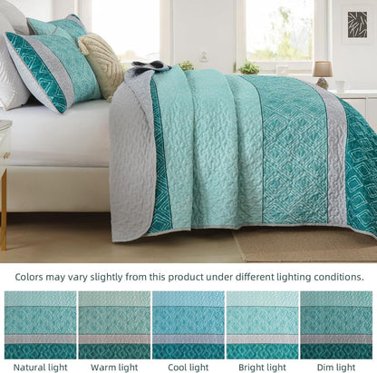 Boho Quilt Set Teal 230x250cm