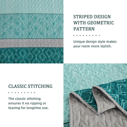 Boho Quilt Set Teal 230x250cm