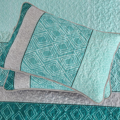 Boho Quilt Set Teal 230x250cm