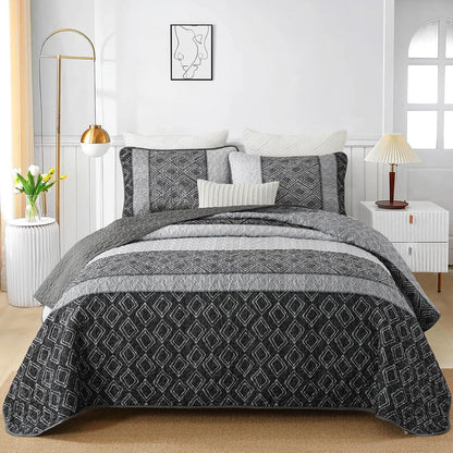 Grey Quilt Set Soft 230x250cm