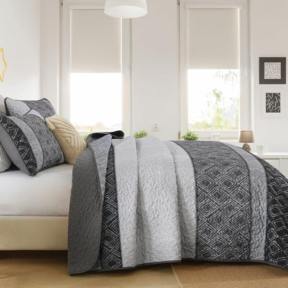 Grey Quilt Set Soft 230x250cm