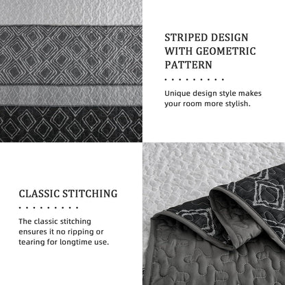 Grey Quilt Set Soft 230x250cm