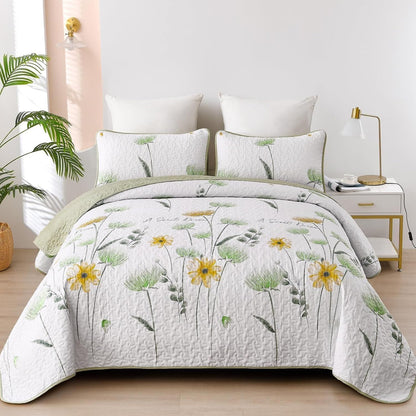 Floral Bedspread Set Soft 230x250cm