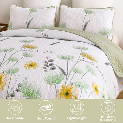 Floral Bedspread Set Soft 230x250cm