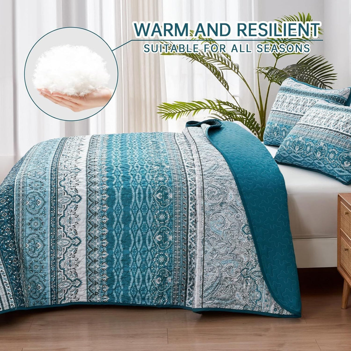 Blue Bedspread Set Soft 230x250cm