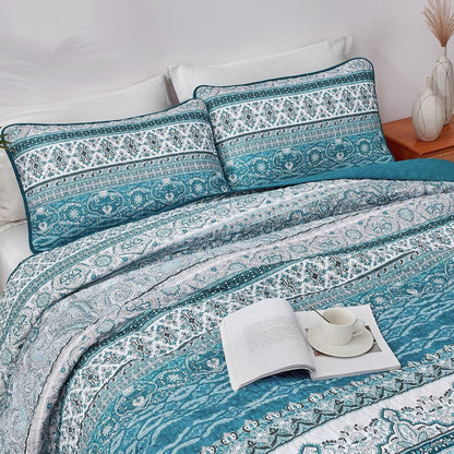 Blue Bedspread Set Soft 230x250cm