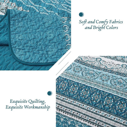 Blue Bedspread Set Soft 230x250cm