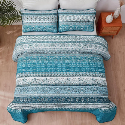 Blue Bedspread Set Soft 230x250cm
