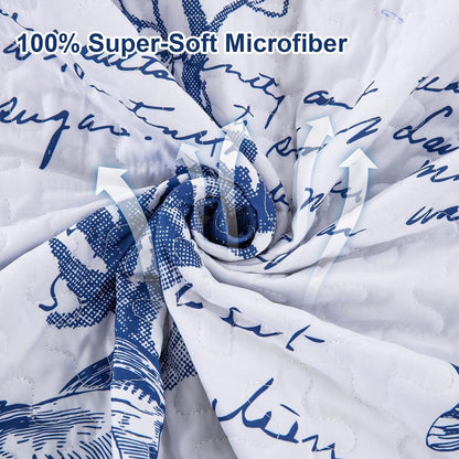 Navy Bedspread Set Soft 230x250cm
