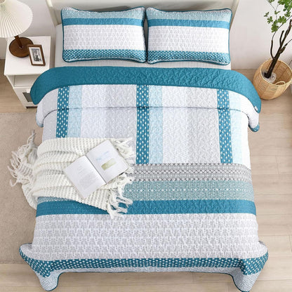 Blue Boho Bedspread Set 230x250cm