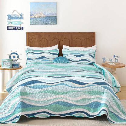 Coastal Bedspread Set Soft 230x250cm