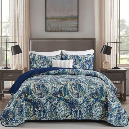 Navy Boho Bedspread Set 230x250cm