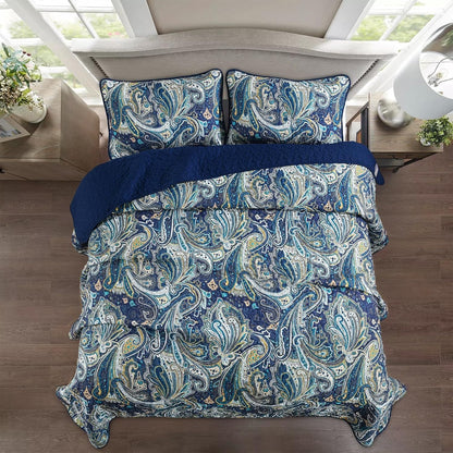 Navy Boho Bedspread Set 230x250cm