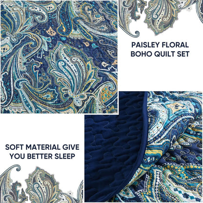 Navy Boho Bedspread Set 230x250cm