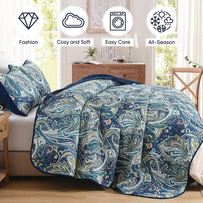 Navy Boho Bedspread Set 230x250cm